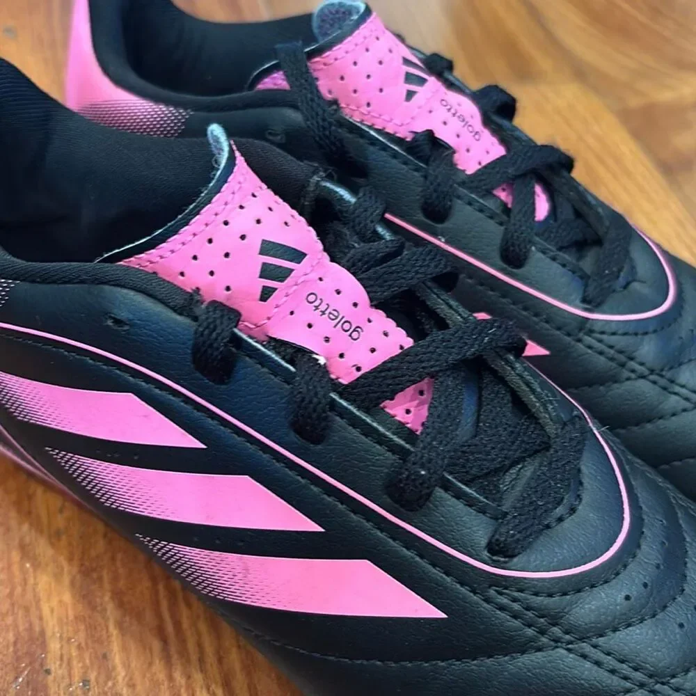 Adidas Goletto Kids Soccer Cleats Black Pink Youth Size 2